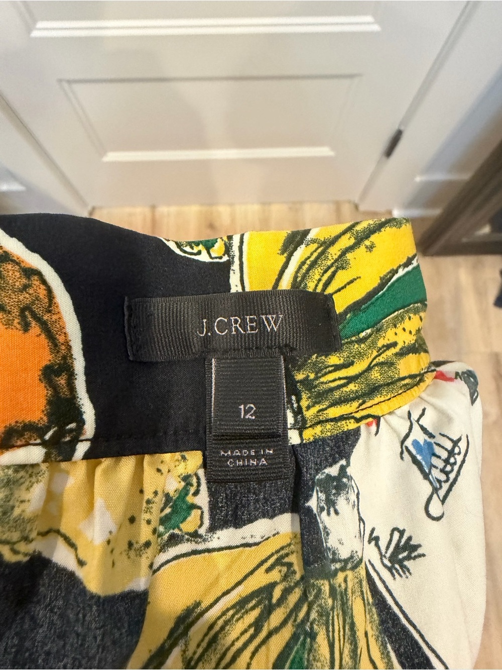 J. Crew 100% Cotton Multicolor Tropical A-Line Skirt - Picture 9 of 9